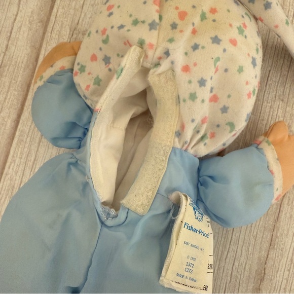 1991 Fisher Price Puffalump Kids Plush Snuggle Doll Blue Moon Star 1372 NO LIGHT - Picture 8 of 10